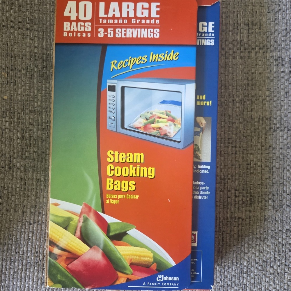 Ziploc Zip N Steam Cooking Bags 23 Bags Opened Package Discontinued